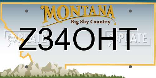 Z34OHT Montana License Plate
