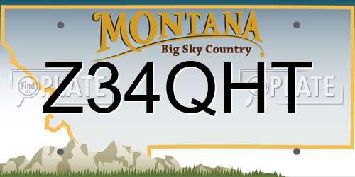 Z34QHT Montana License Plate