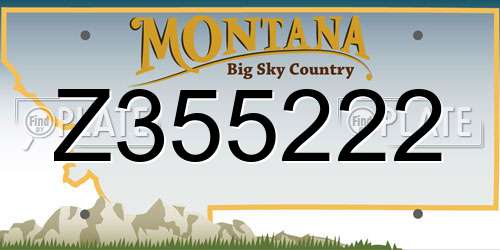 Z355222 Montana License Plate