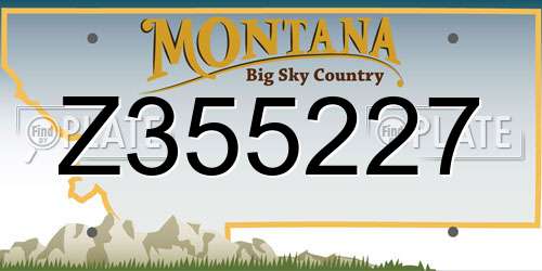 Z355227 Montana License Plate