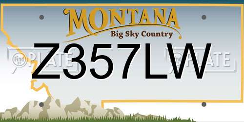Z357LW Montana License Plate
