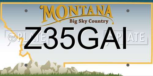Z35GAI Montana License Plate