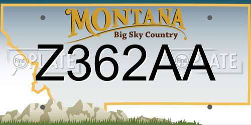 Z362AA Montana License Plate
