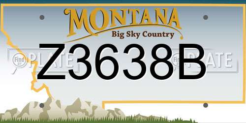 Z3638B Montana License Plate