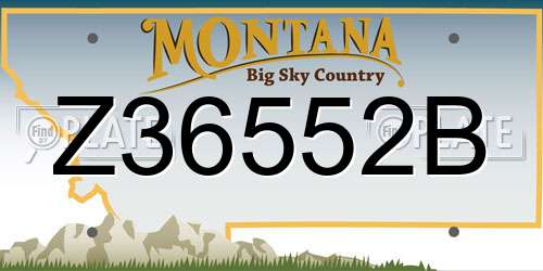 Z36552B Montana License Plate