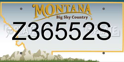 Z36552S Montana License Plate