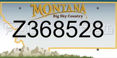 Z368528 Montana License Plate