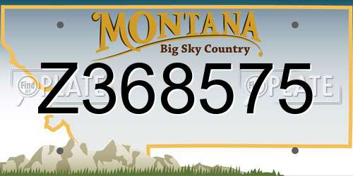 Z368575 Montana License Plate