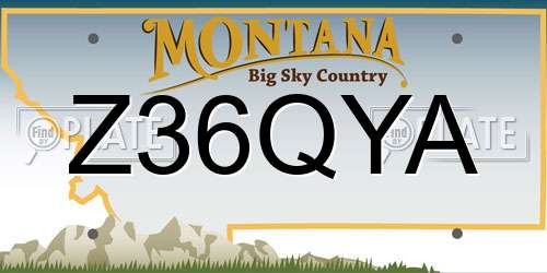 Z36QYA Montana License Plate