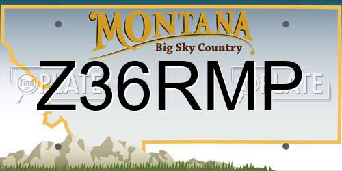 Z36RMP Montana License Plate