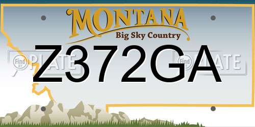 Z372GA Montana License Plate