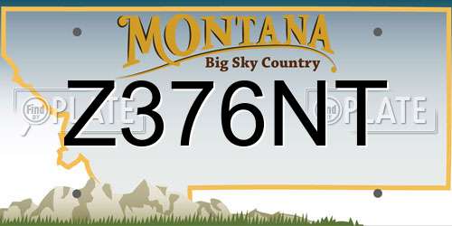 Z376NT Montana License Plate