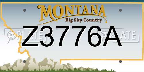 Z3776A Montana License Plate