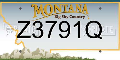 Z3791Q Montana License Plate