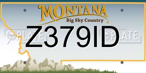 Z379ID Montana License Plate