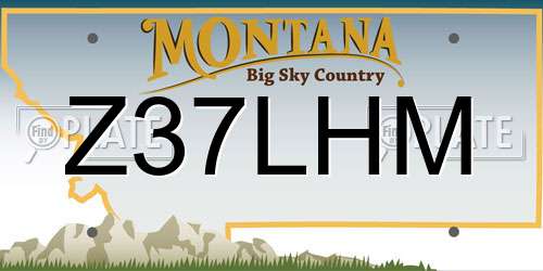 Z37LHM Montana License Plate