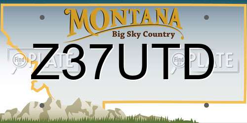 Z37UTD Montana License Plate