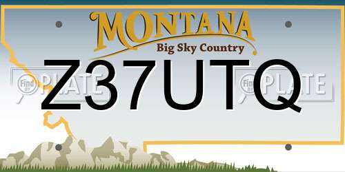 Z37UTQ Montana License Plate