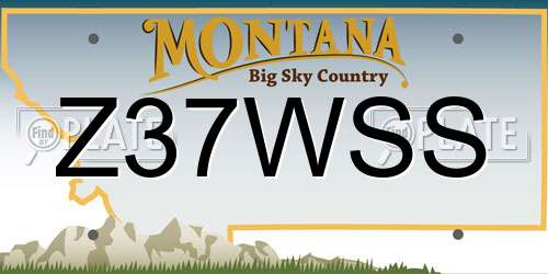 Z37WSS Montana License Plate
