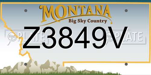 Z3849V Montana License Plate