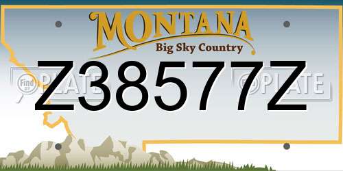 Z38577Z Montana License Plate