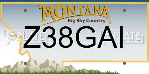 Z38GAI Montana License Plate