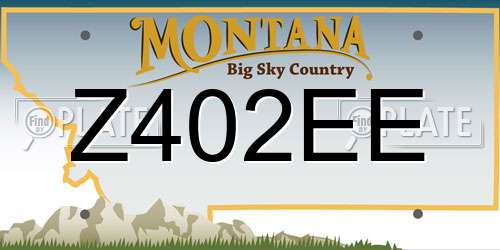 Z402EE Montana License Plate
