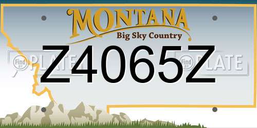 Z4065Z Montana License Plate