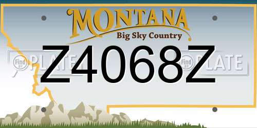 Z4068Z Montana License Plate