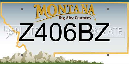 Z406BZ Montana License Plate