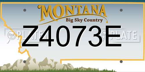 Z4073E Montana License Plate