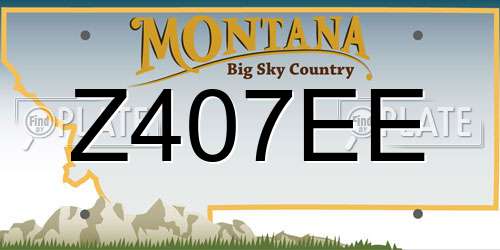 Z407EE Montana License Plate