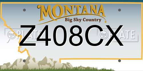 Z408CX Montana License Plate