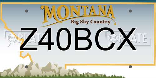 Z40BCX Montana License Plate