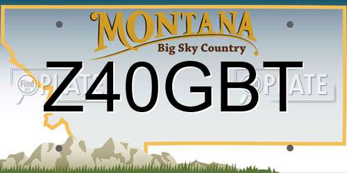 Z40GBT Montana License Plate