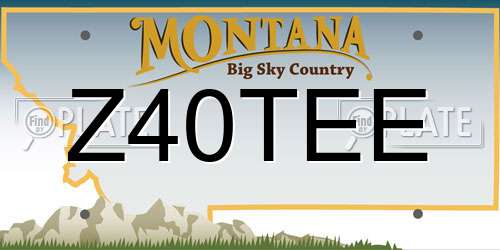Z40TEE Montana License Plate