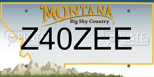 Z40ZEE Montana License Plate