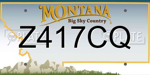 Z417CQ Montana License Plate