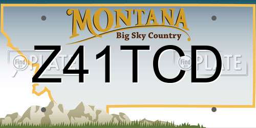 Z41TCD Montana License Plate
