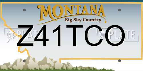 Z41TCO Montana License Plate