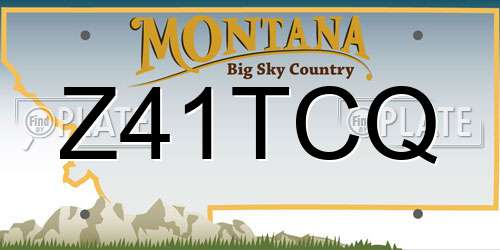 Z41TCQ Montana License Plate