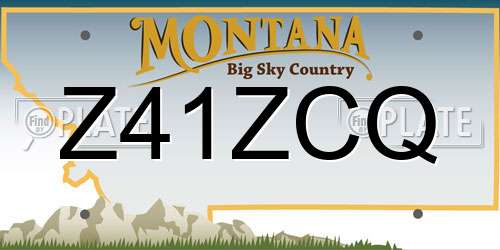 Z41ZCQ Montana License Plate