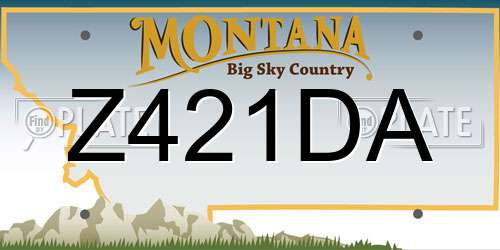 Z421DA Montana License Plate