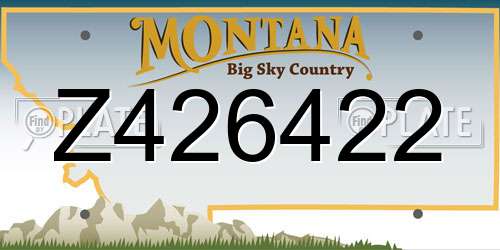Z426422 Montana License Plate