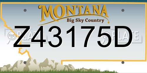 Z43175D Montana License Plate