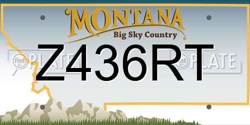 Z436RT Montana License Plate