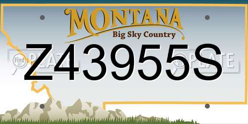 Z43955S Montana License Plate