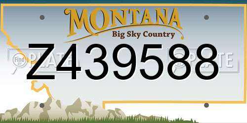 Z439588 Montana License Plate