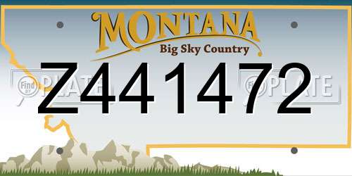 Z441472 Montana License Plate