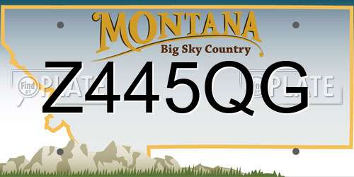 Z445QG Montana License Plate